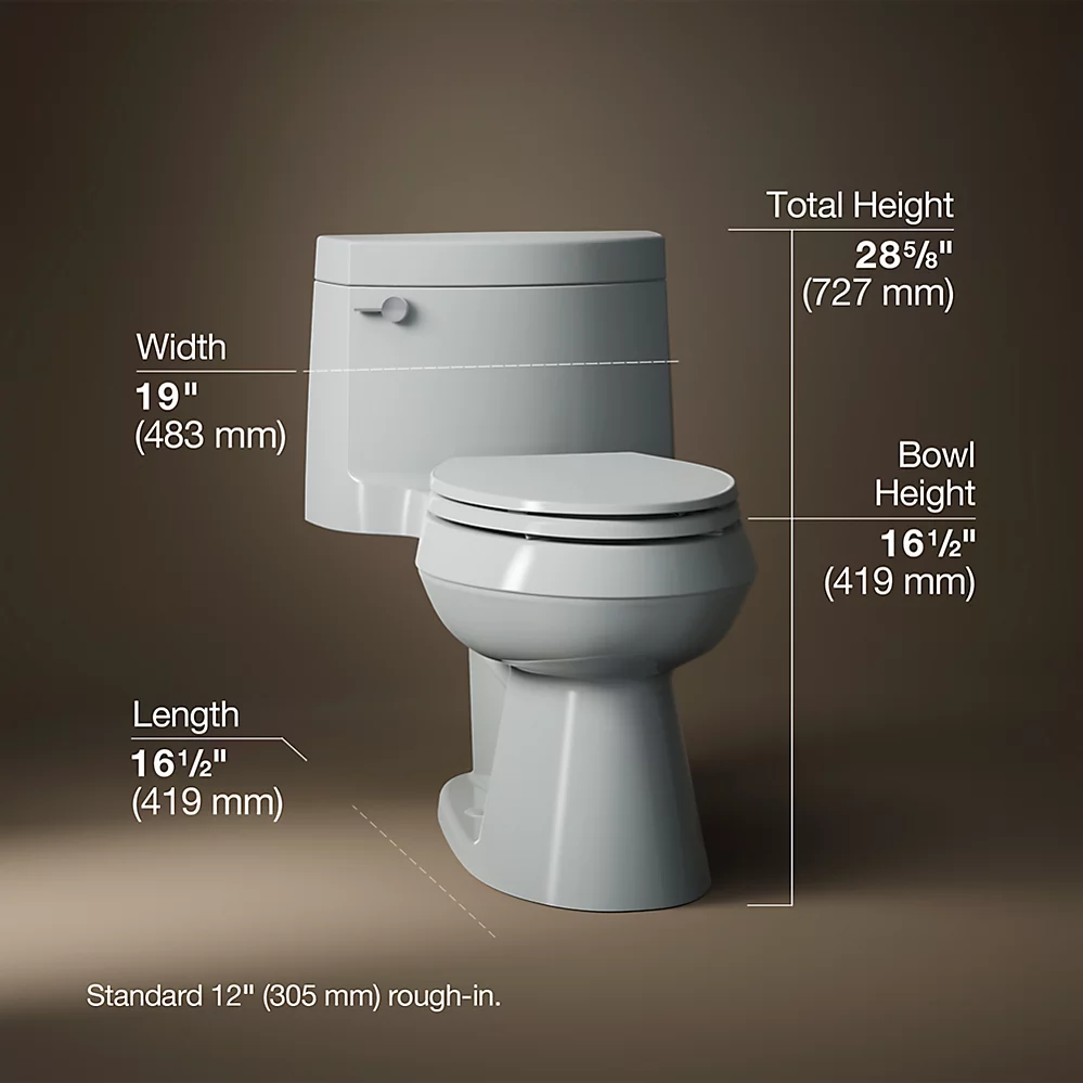 Kohler 3619-NY Cimarron Ch 1-Pc Eb, 1.28 Toilet