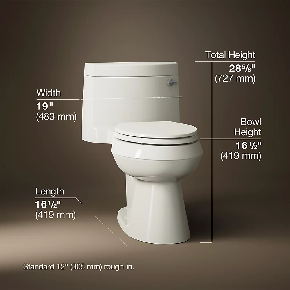 Kohler 3619-RA-96 Cimarron Ch 1-Pc Eb, 1.28 Toilet, Rh