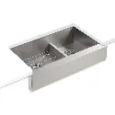 Kohler 3945-NA Vault 36 Apron U/C Offset Sink W/Rack