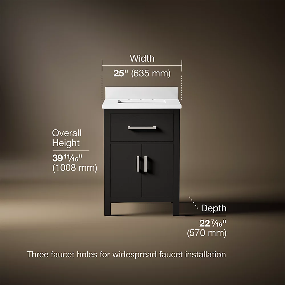 Kohler 40637-BD1-BWK Kresla 24 Inch Vanity Set