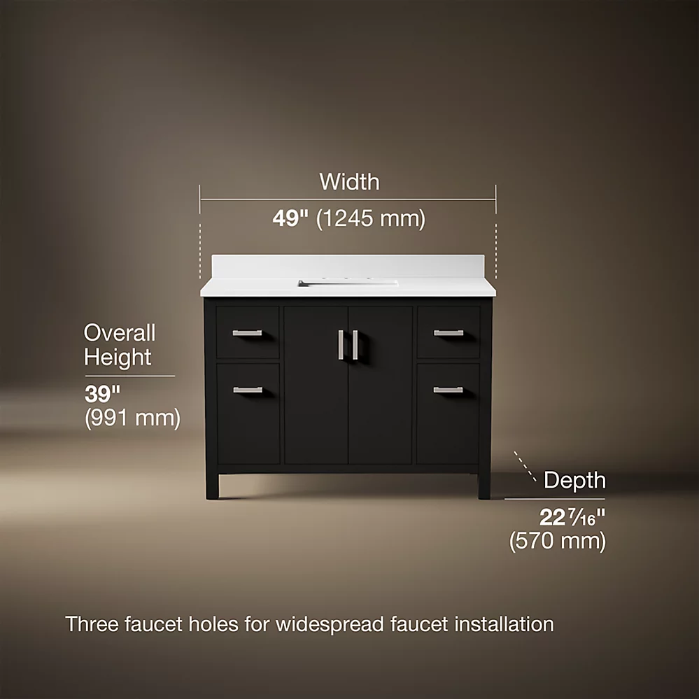 Kohler 40640-BD1-BWK Kresla 48 Inch Vanity Set
