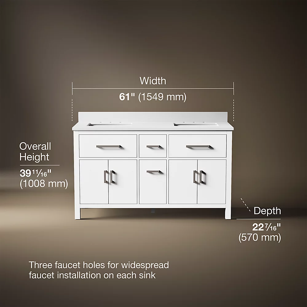 Kohler 40641-BD1-0 Kresla 60 Inch Vanity Set