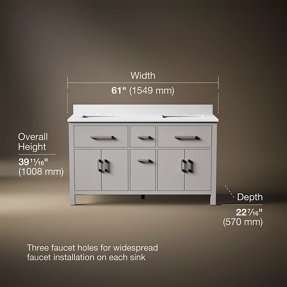 Kohler 40641-BD1-AGA Kresla 60 Inch Vanity Set