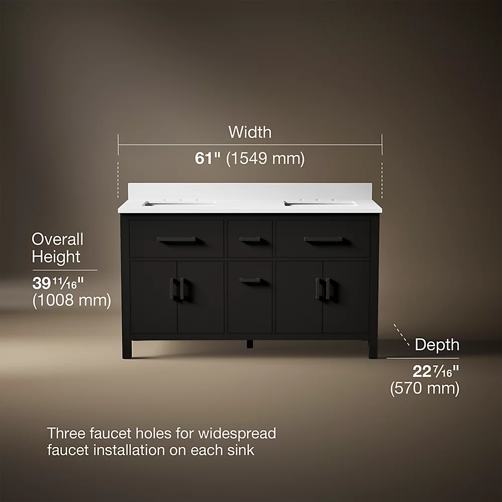 Kohler 40641-BD1-BWK Kresla 60 Inch Vanity Set