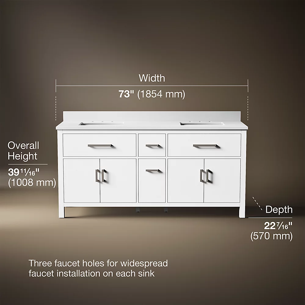 Kohler 40642-BD1-0 Kresla 72 Inch Vanity Set