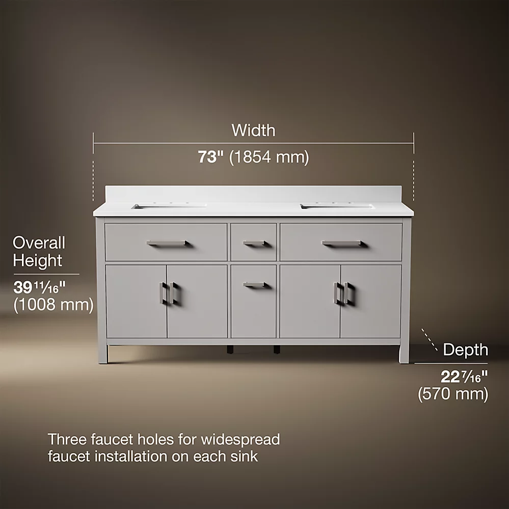 Kohler 40642-BD1-AGA Kresla 72 Inch Vanity Set