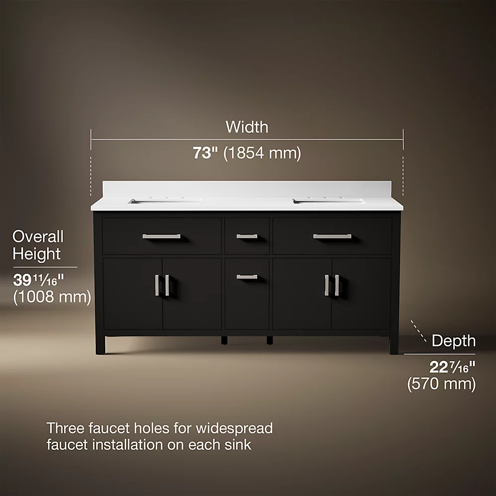 Kohler 40642-BD1-BWK Kresla 72 Inch Vanity Set