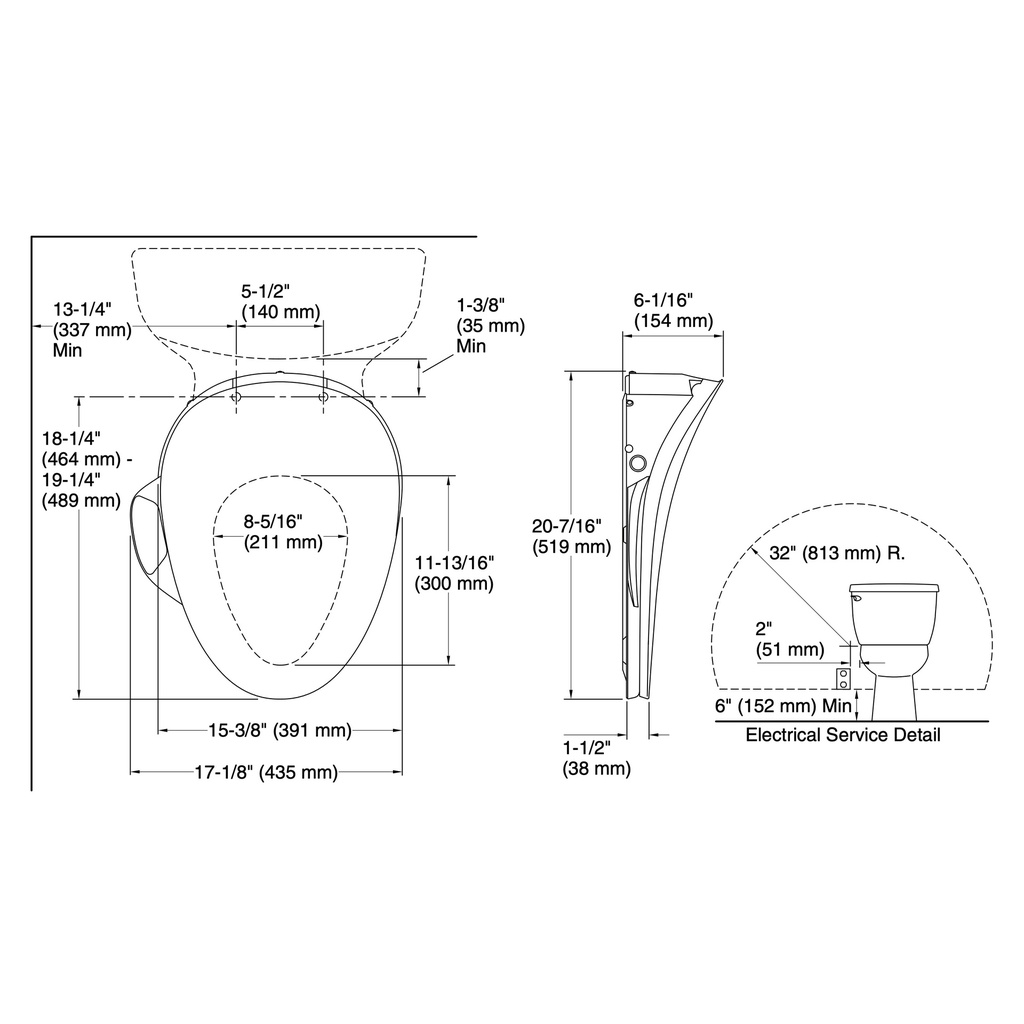 Kohler 4108-0 C3-230 Bidet Seat
