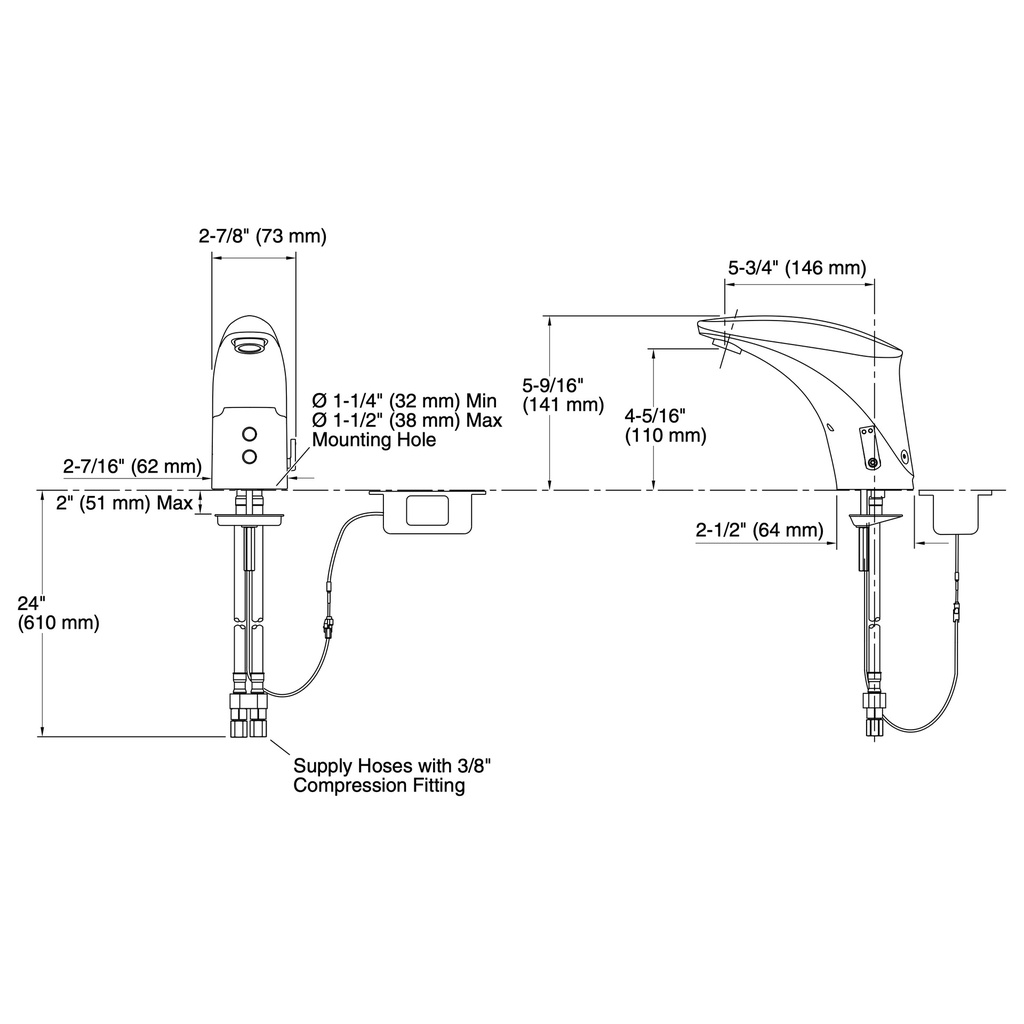 Kohler 45344-BA-CP Streamline Touchless Dm Faucet W/Mixer