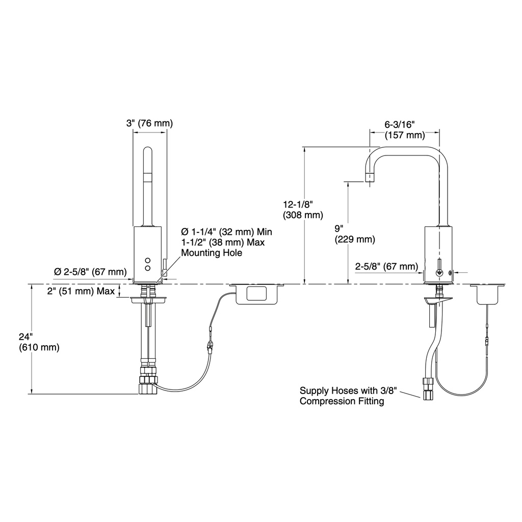 Kohler 45345-BA-CP Gooseneck Touchless Dm Faucet W/Mixer