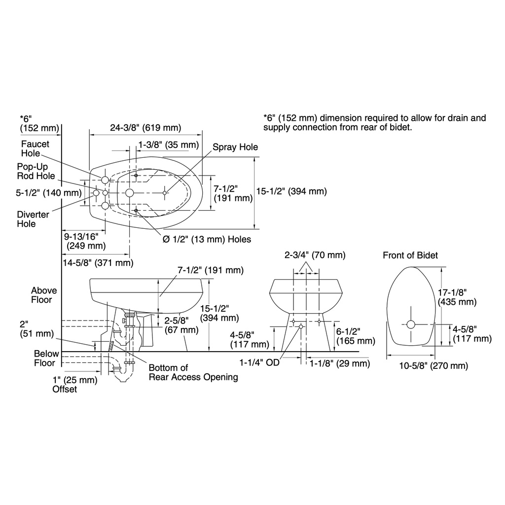 Kohler 4854-G9 San Tropez Bidet