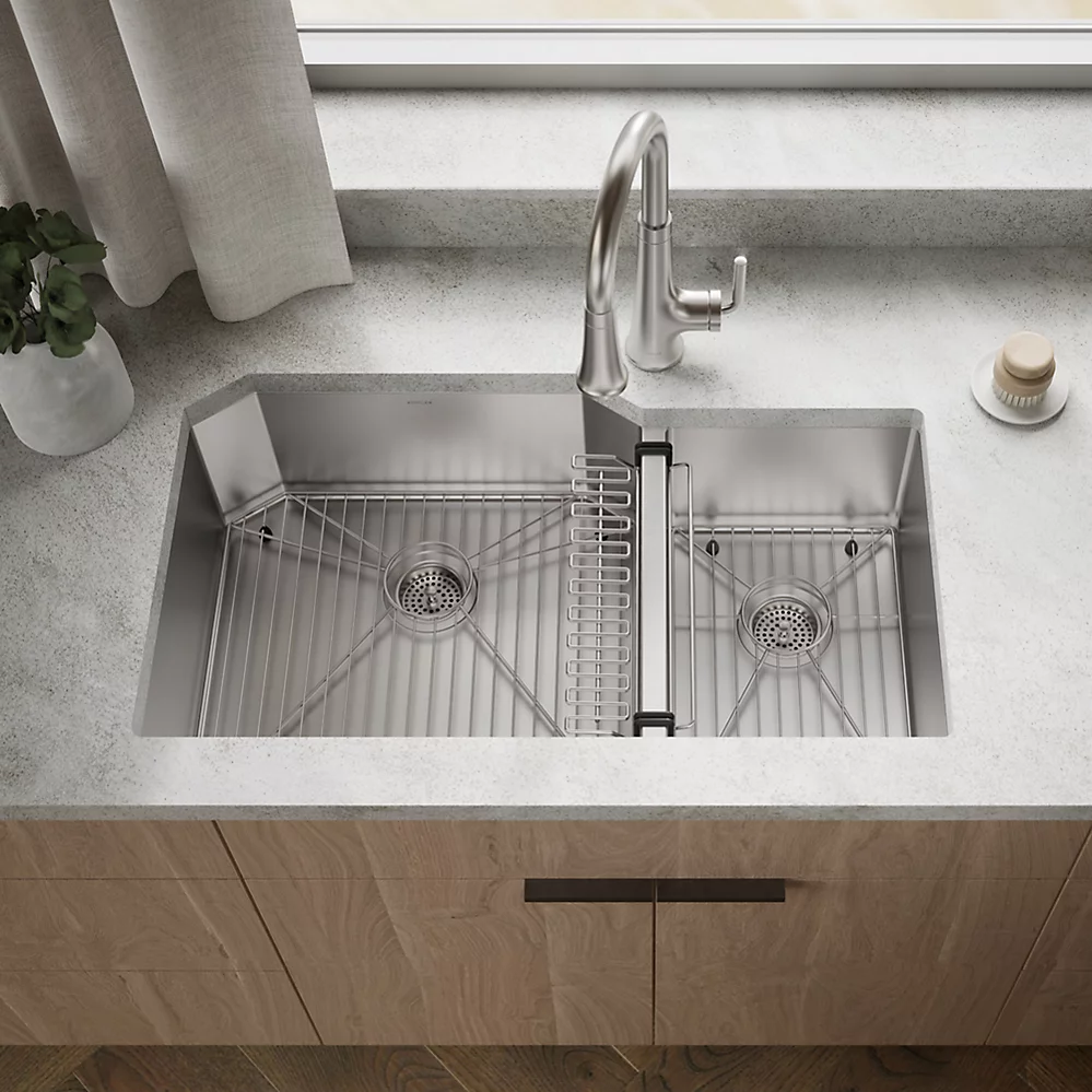 Kohler 5282-NA Strive U/C Large Offset Sink W/Rack