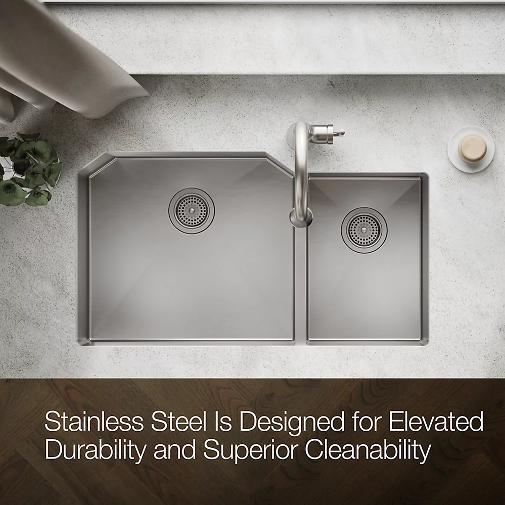 Kohler 5282-NA Strive U/C Large Offset Sink W/Rack