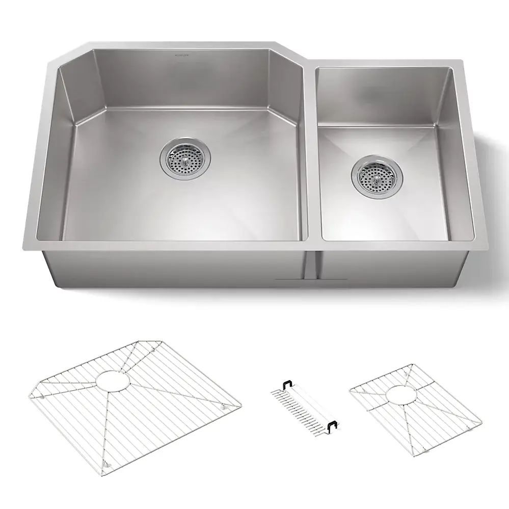 Kohler 5282-NA Strive U/C Large Offset Sink W/Rack