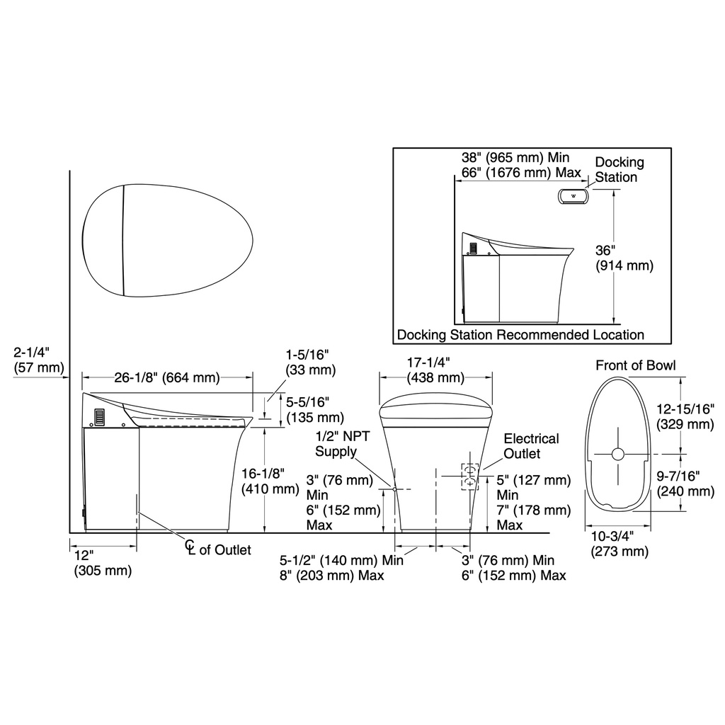 Kohler 5401-PA-0 Veil Intelligent Toilet