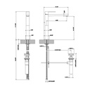 Gessi 11955 Rettangolo Tall Single Lever Washbasin Mixer With Pop Up Chrome 2