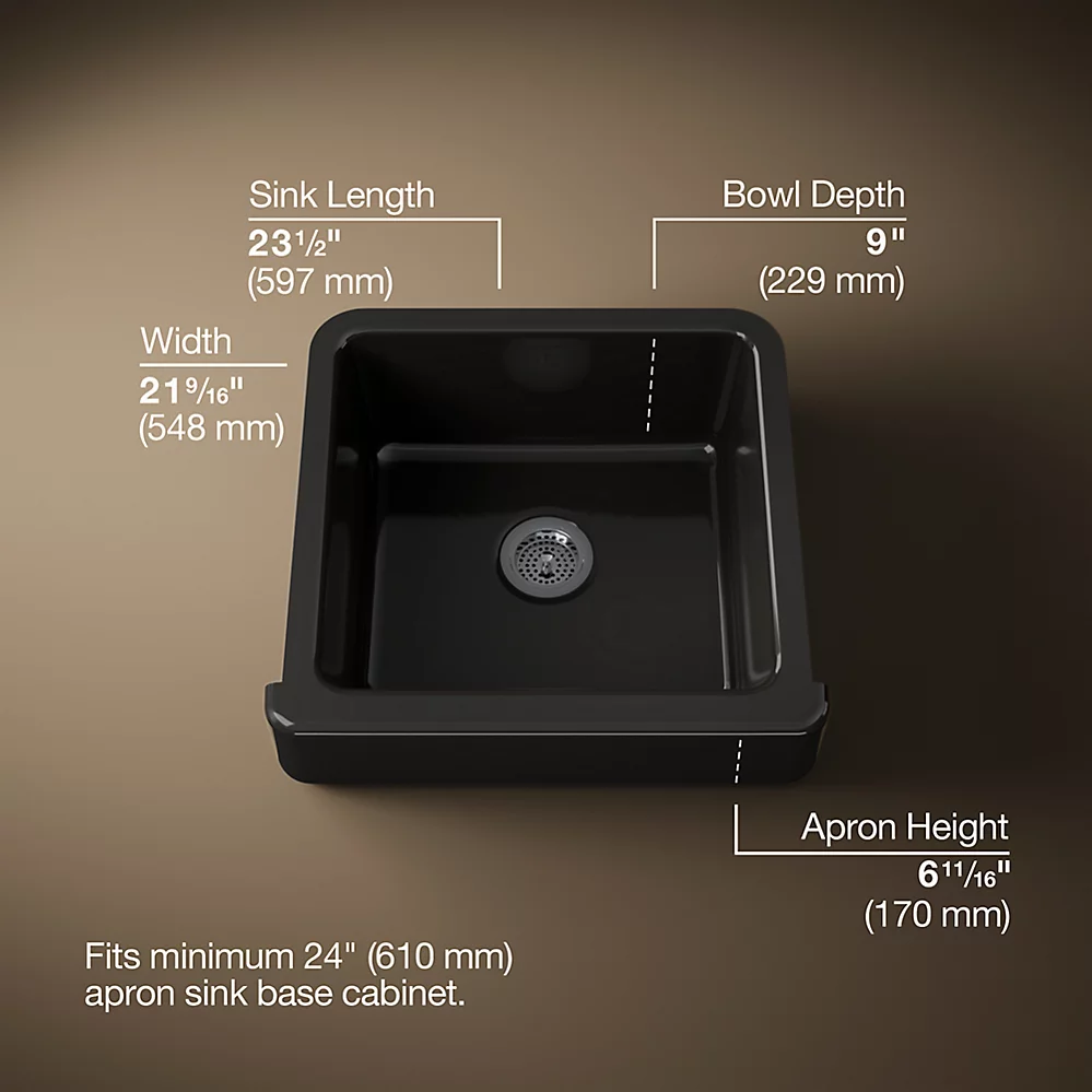 Kohler 5664-7 Whitehaven, Uc, 24 , Short Apron Sink
