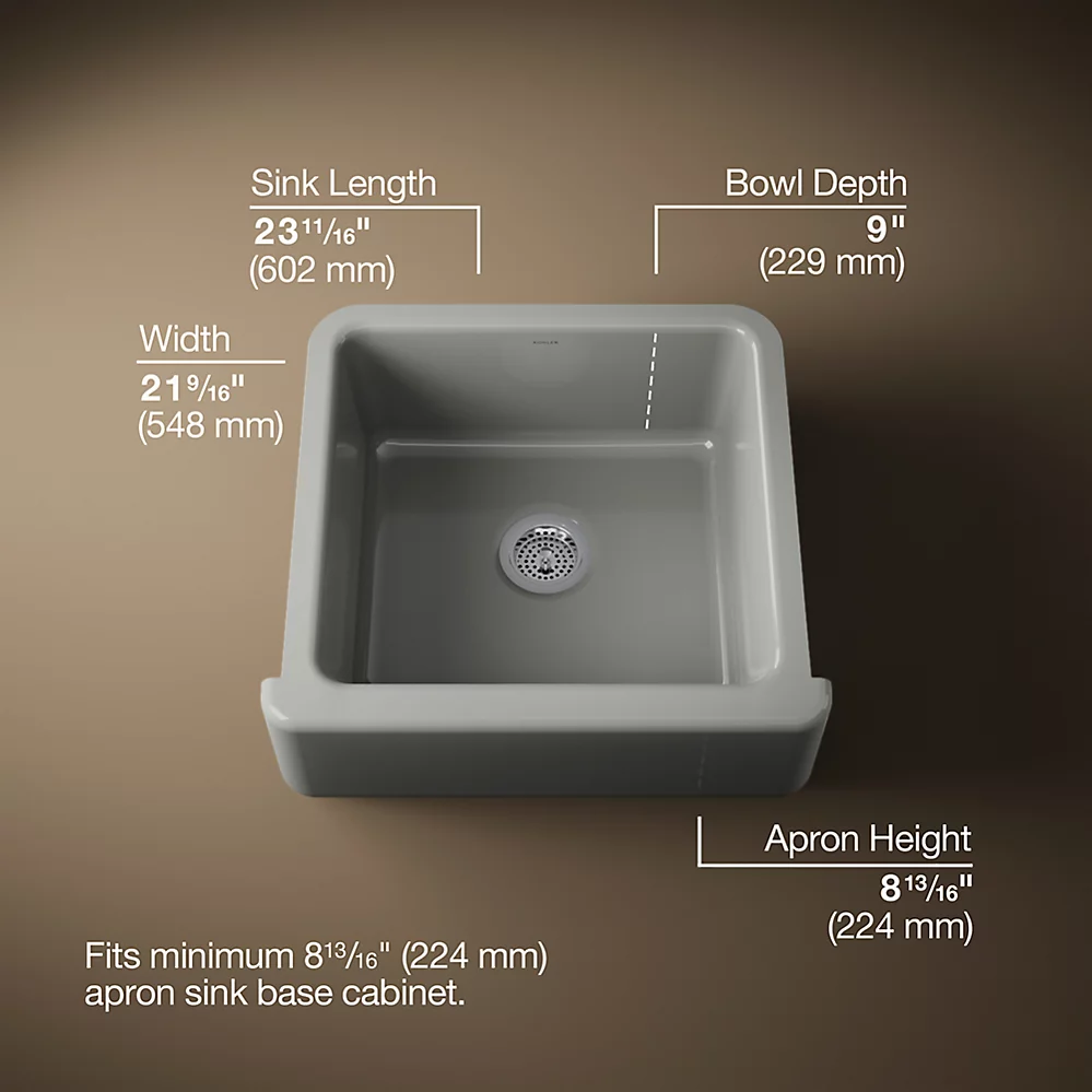 Kohler 5665-58 Whitehaven, Uc, 24 , Tall Apron Sink