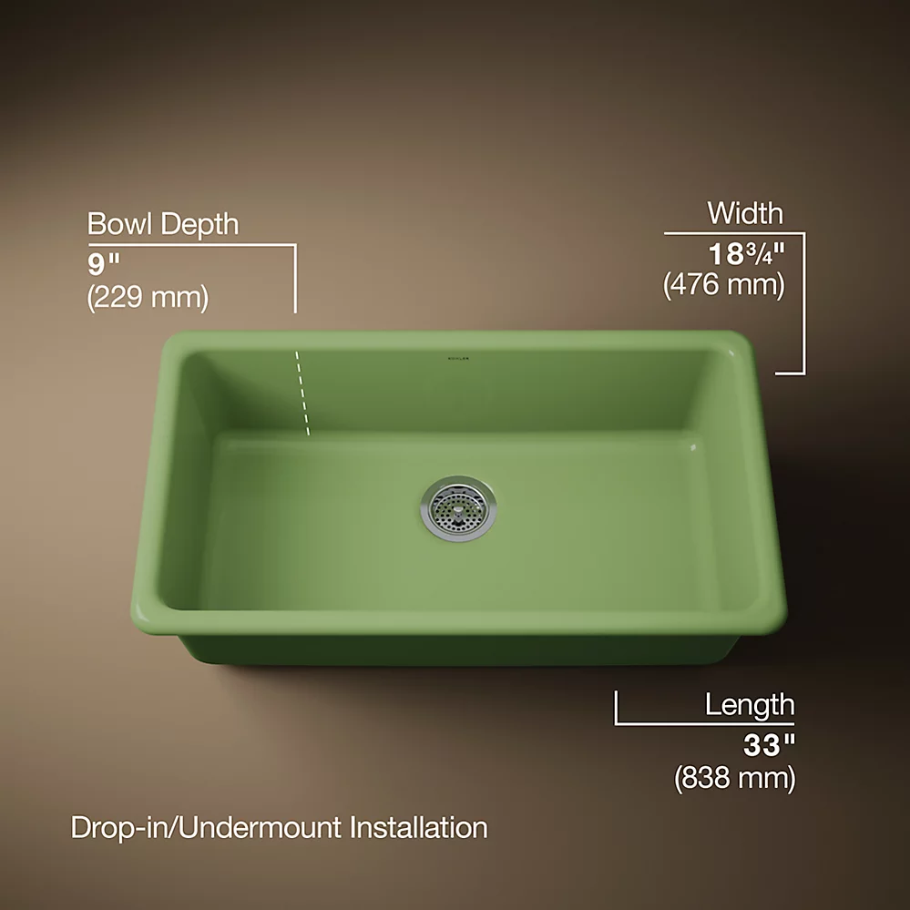 Kohler 5707-34 Iron/Tones 33 Single Bowl Kitchen Sink