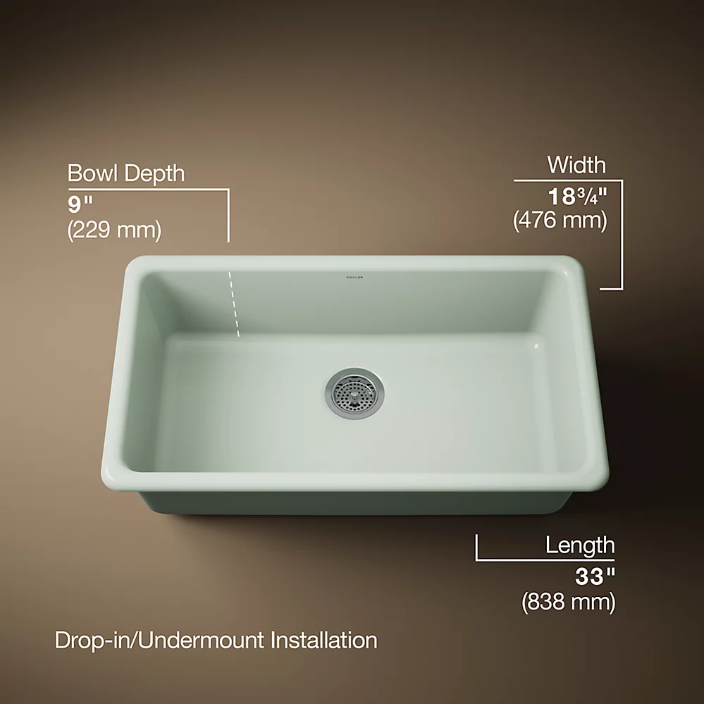 Kohler 5707-42 Iron/Tones 33 Single Bowl Kitchen Sink