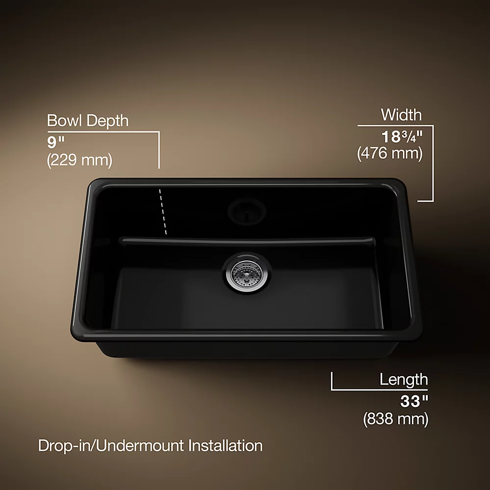 Kohler 5707-7 Iron/Tones 33 Single Bowl Kitchen Sink