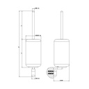 Gessi 38020 Goccia Wall Mounted Ceramic Toilet Brush Holder Black Gres 2