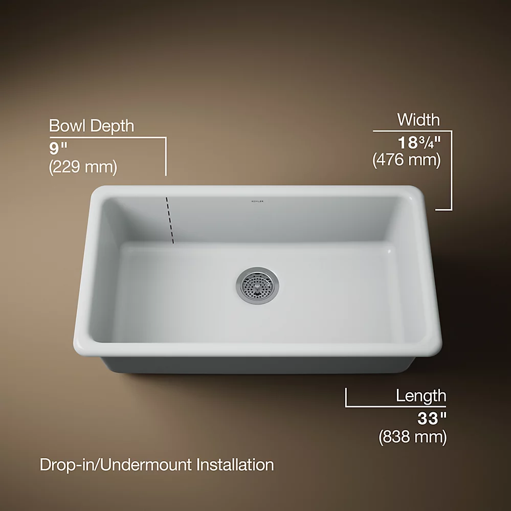 Kohler 5707-95 Iron/Tones 33 Single Bowl Kitchen Sink