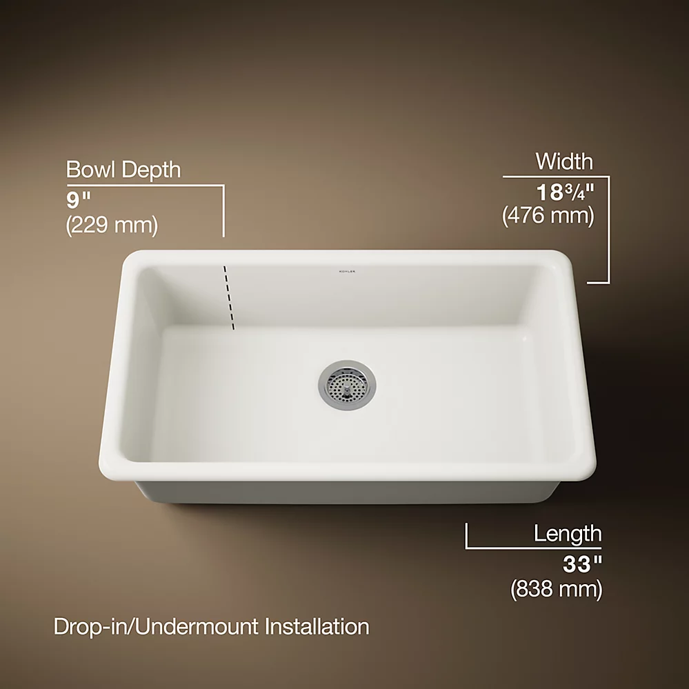 Kohler 5707-96 Iron/Tones 33 Single Bowl Kitchen Sink