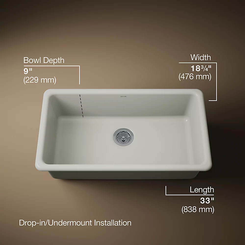 Kohler 5707-FF Iron/Tones 33 Single Bowl Kitchen Sink