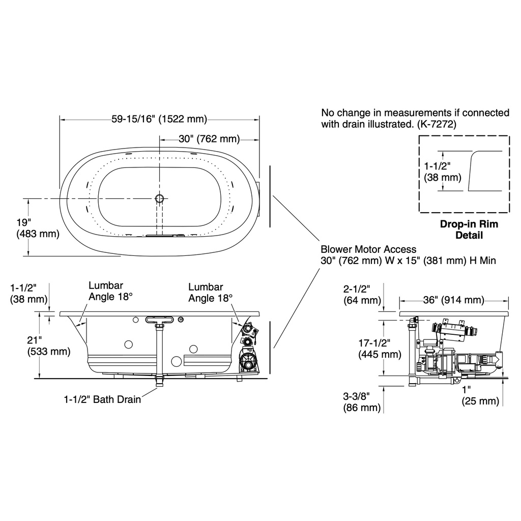 Kohler 5714-XHGH-95 Underscore Bbm Whirlpool