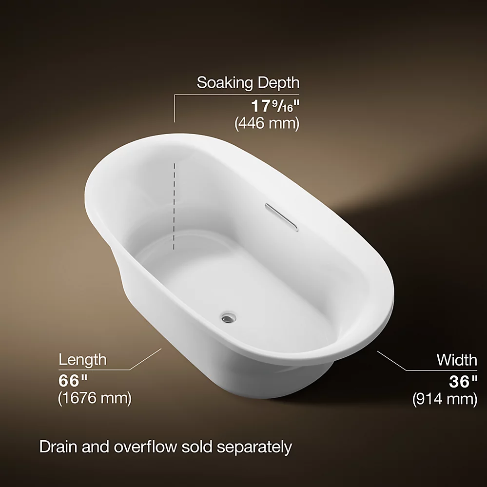Kohler 5715-0 Underscore 66X36 Oval Di Bath