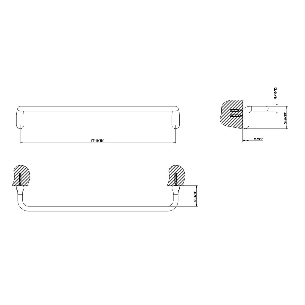 Gessi 38100 18 Towel Bar Chrome 2