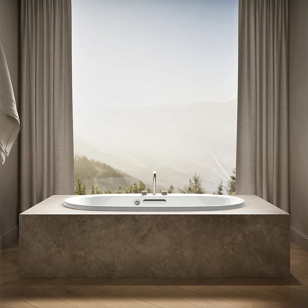 Kohler 5715-W1-95 Underscore 66X36 Oval Bath W/Bask