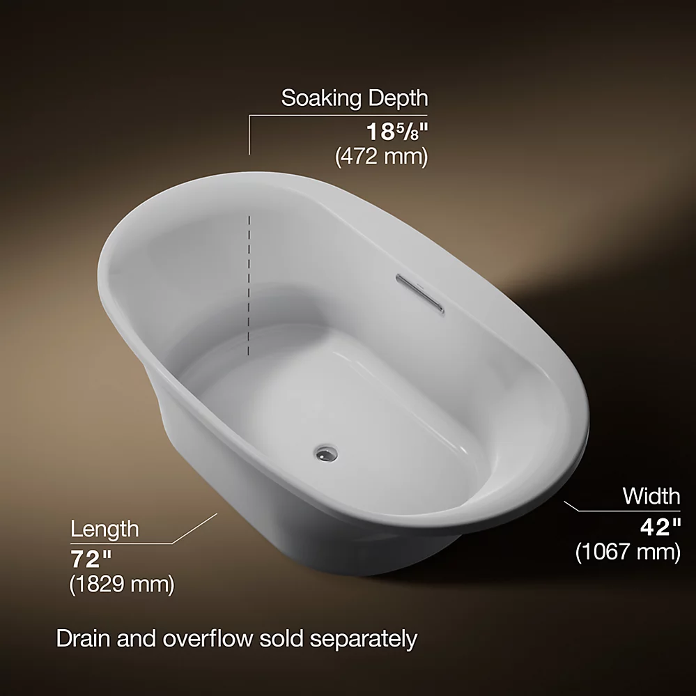 Kohler 5717-95 Underscore 72X42 Oval Di Bath