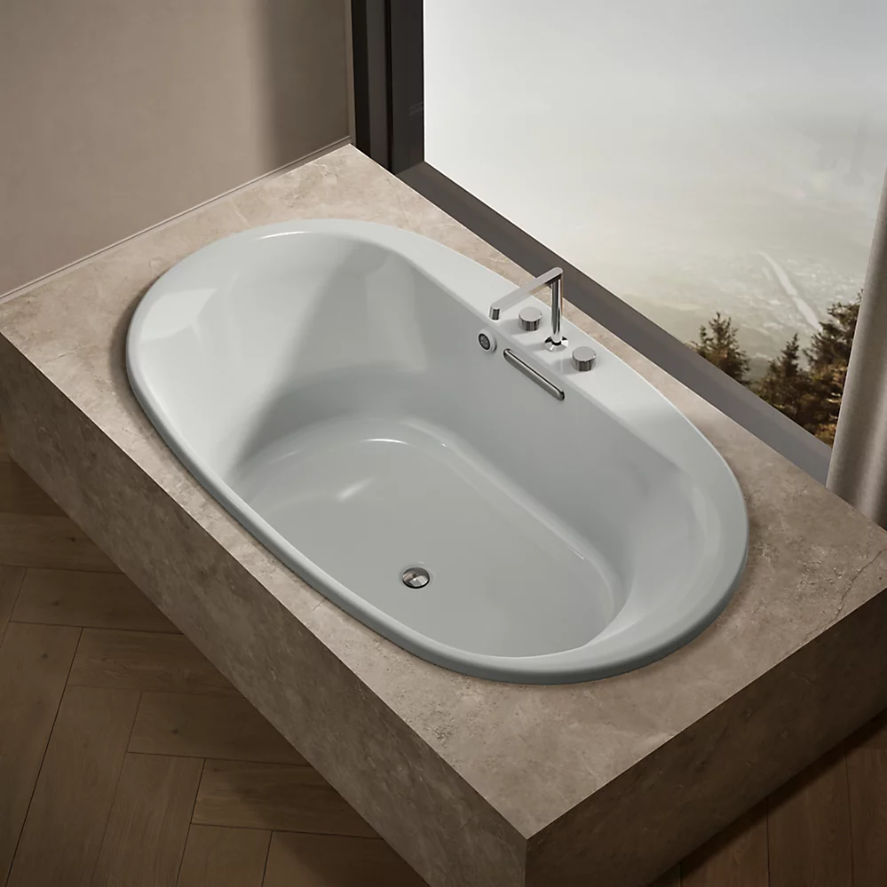 Kohler 5717-W1-95 Underscore 72X42 Oval Bath W/Bask