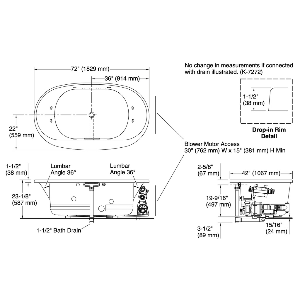 Kohler 5718-XHGH-95 Underscore Bbm Whirlpool