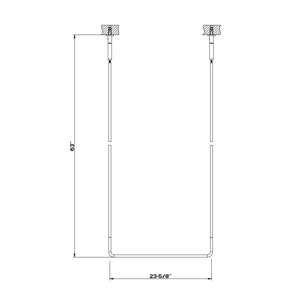 Gessi 38143 Goccia Ceiling Mounted Towel Bar Long Chrome 2