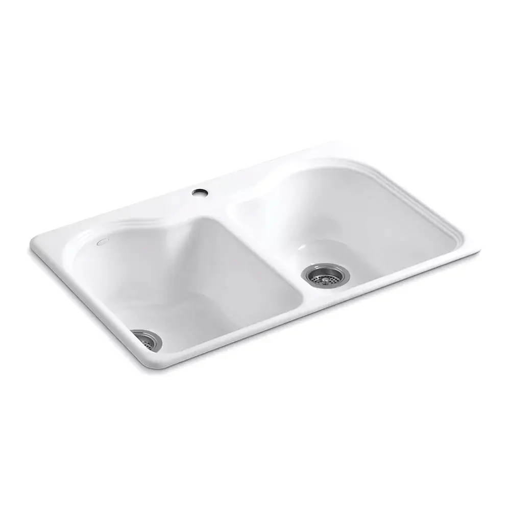 Kohler 5818-1-0 Hartland Dbl Equal, Sr, Sink 1 Hole