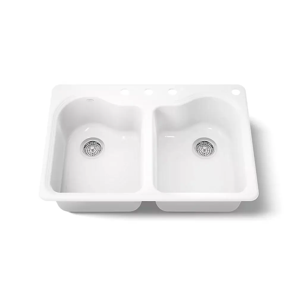 Kohler 5818-4-0 Hartland Dbl Equal, Sr, Sink 4 Hole
