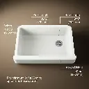 Kohler 5826-NY Whitehaven, Uc, 33 , Short Apron Sink