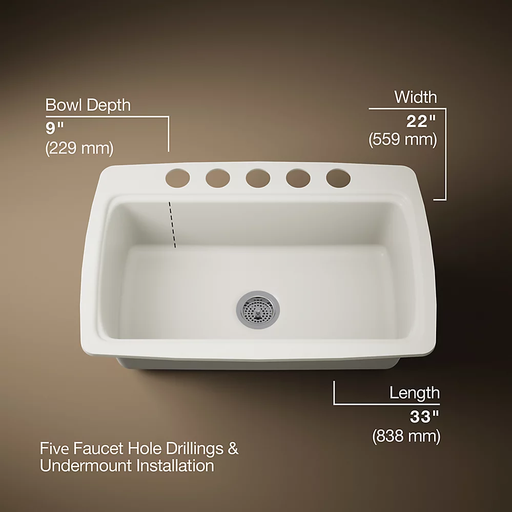 Kohler 5864-5U-96 Cape Dory Uc Sink 33X22