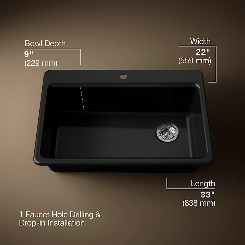 Kohler 5871-1A1-7 Riverby Sink Single Sr 1-Hole