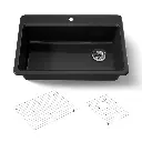 Kohler 5871-1A1-7 Riverby Sink Single Sr 1-Hole