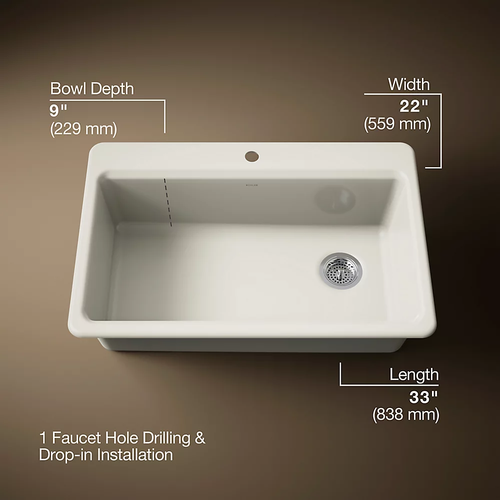Kohler 5871-1A1-96 Riverby Sink Single Sr 1-Hole