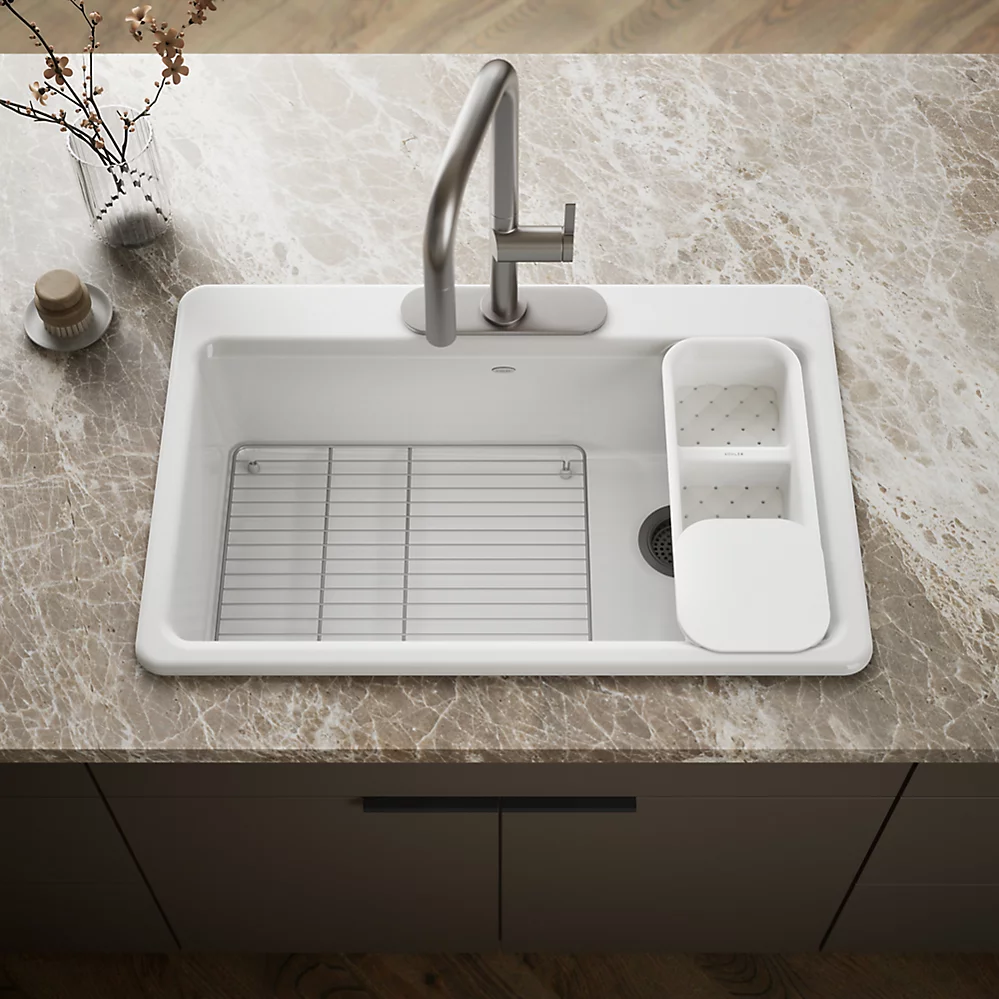Kohler 5871-3A2-0 Riverby Sink, Single, Sr, 3-Hole