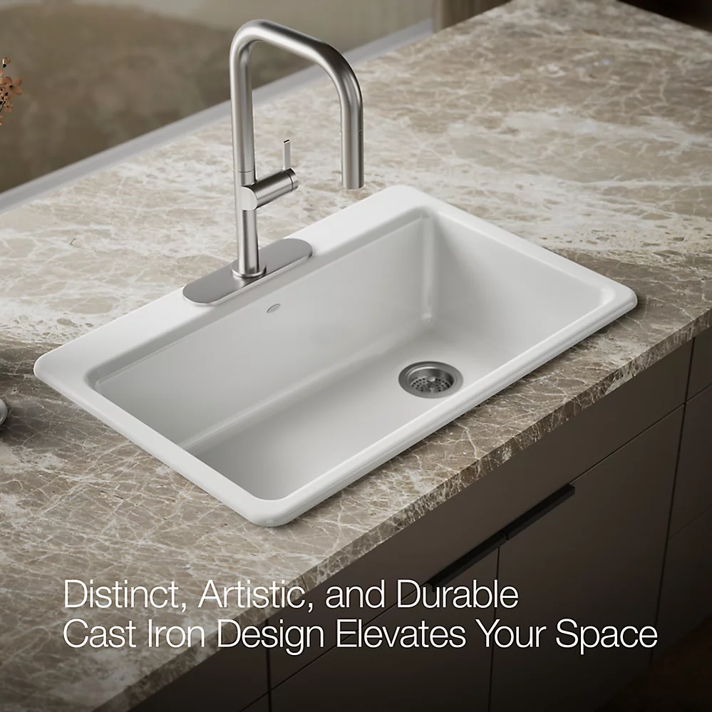 Kohler 5871-3A2-0 Riverby Sink, Single, Sr, 3-Hole