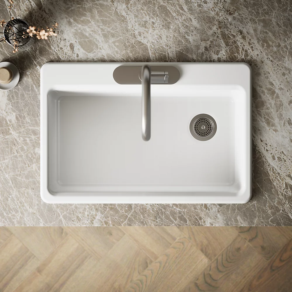 Kohler 5871-3A2-0 Riverby Sink, Single, Sr, 3-Hole