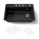 Kohler 5871-4A1-7 Riverby Sink Single Sr 4-Hole