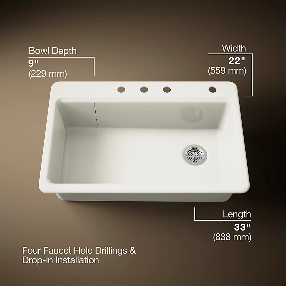 Kohler 5871-4A1-96 Riverby Sink Single Sr 4-Hole