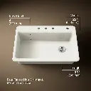Kohler 5871-4A1-96 Riverby Sink Single Sr 4-Hole